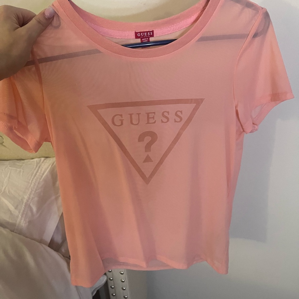 Pink guess shirt